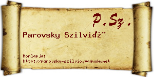Parovsky Szilvió névjegykártya